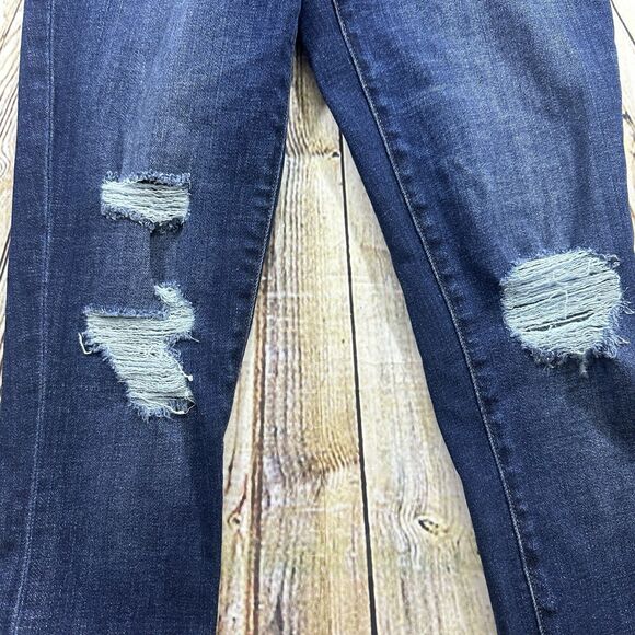 Abercrombie & Fitch Jeans Womens 0R/25‎ Blue Simone High-rise Ankle Distressed - Picture 3 of 14